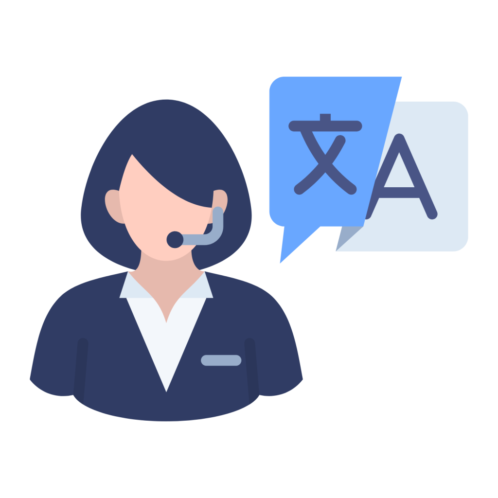 Interpreter icon with language symbols