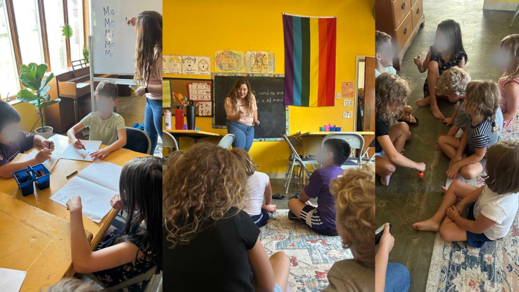 Premier Linguistics Kids in Spanish Class Three Image Collage